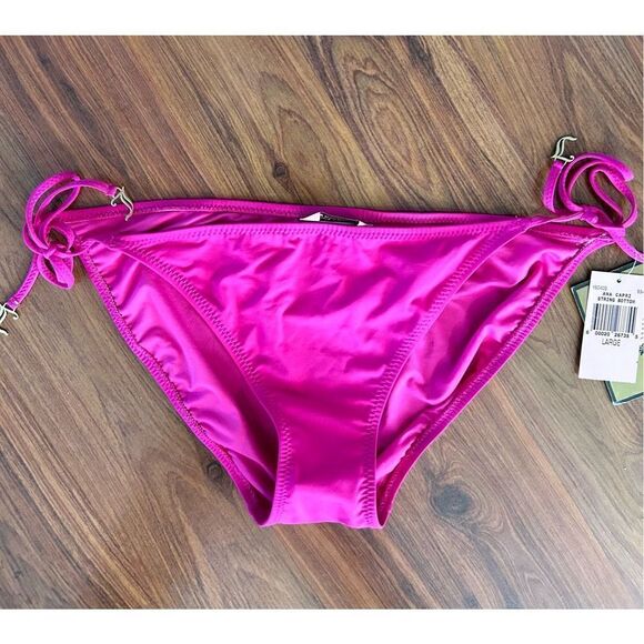 NWT hot pink juicy couture bathing suit bottom string side tie L - Picture 1 of 4